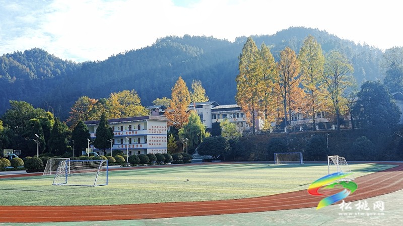 山村校园的秋色